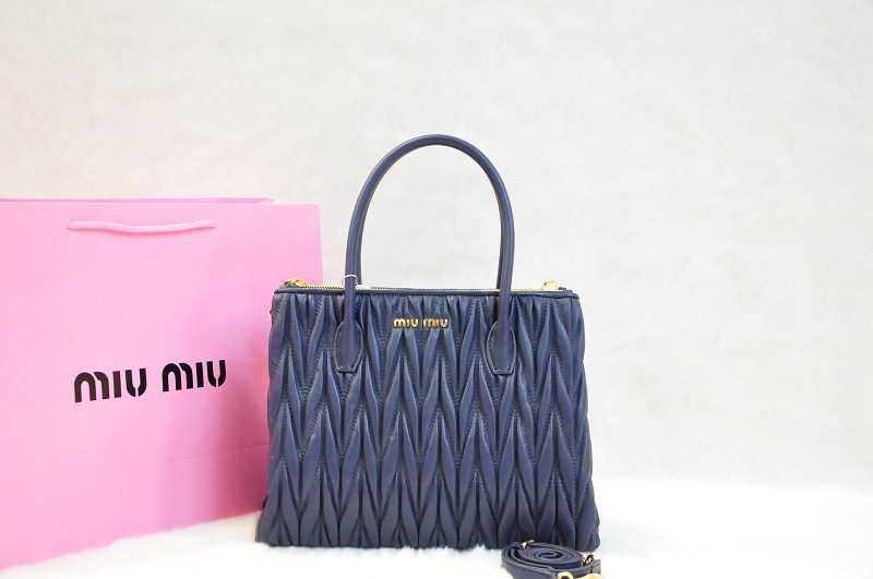 ミュウミュウコピー バッグ MIUMIU 2014春夏新作 ブルー レディース 2way ラムスキン ハンドバッグ/ショルダーバッグ 0941a-2