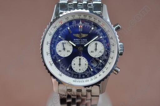 ブライトリングBreitling Navitimer Blue Dial Stick Markers Working Chronograph自動巻き