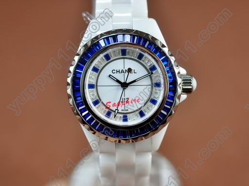 シャネルChanel J12 Joaillerie Ladies White/Blue/Blue Jap Quartzクオーツ