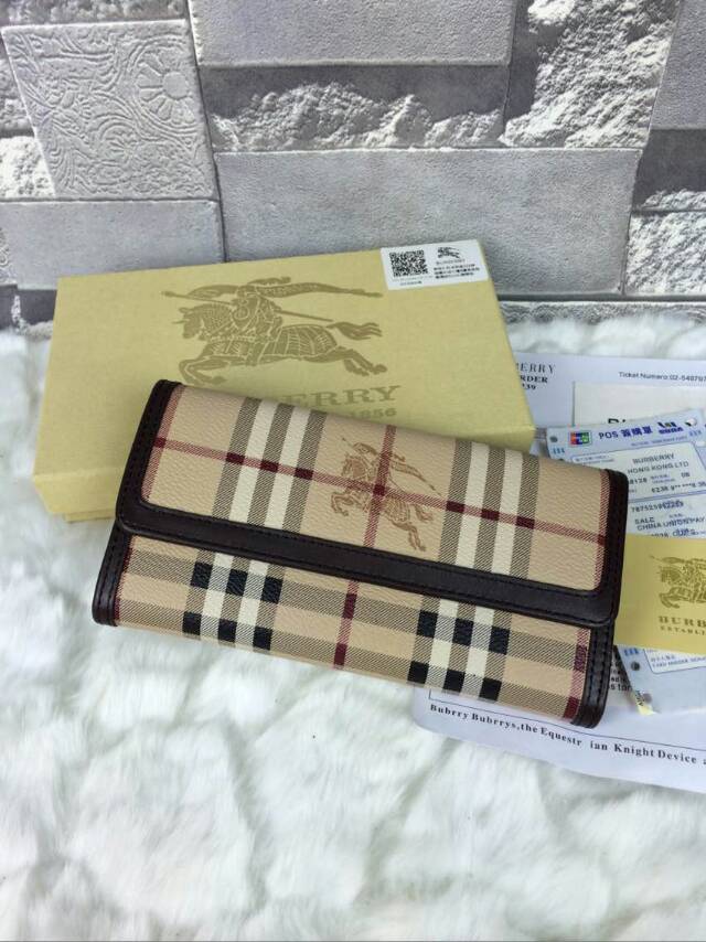 バーバリーコピー 財布 BURBERRY 2024春夏新作 チェック柄 三つ折長財布 buwallet150603B-1