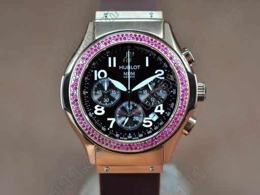 ウブロHublot MDM Chronograph RG/RU Diam Bez Brown Jap Quartzクオーツストップウオッチ