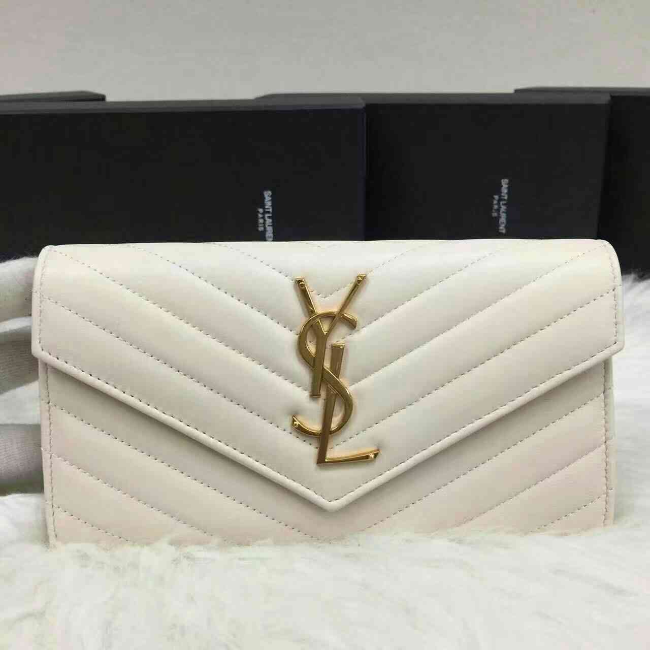 サンローランコピー 財布 2024秋冬新作 Yves Saint Laurent レディース 高品質 二つ折り長財布 2219-6