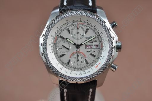 ブライトリングBreitling Bentley GT Brushed SS/LE White Asia 7750自動巻き