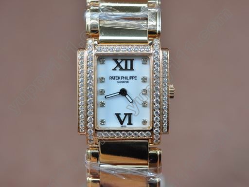 パテックフィリップPatek Philippe Ladies 24 Hours Single Diamonds RG MOP Wht Swiss Quartzクオーツ