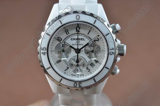 シャネル時計コピー Chanel J12 Auto Chrono White Full Ceramic Asian 7750自動巻き