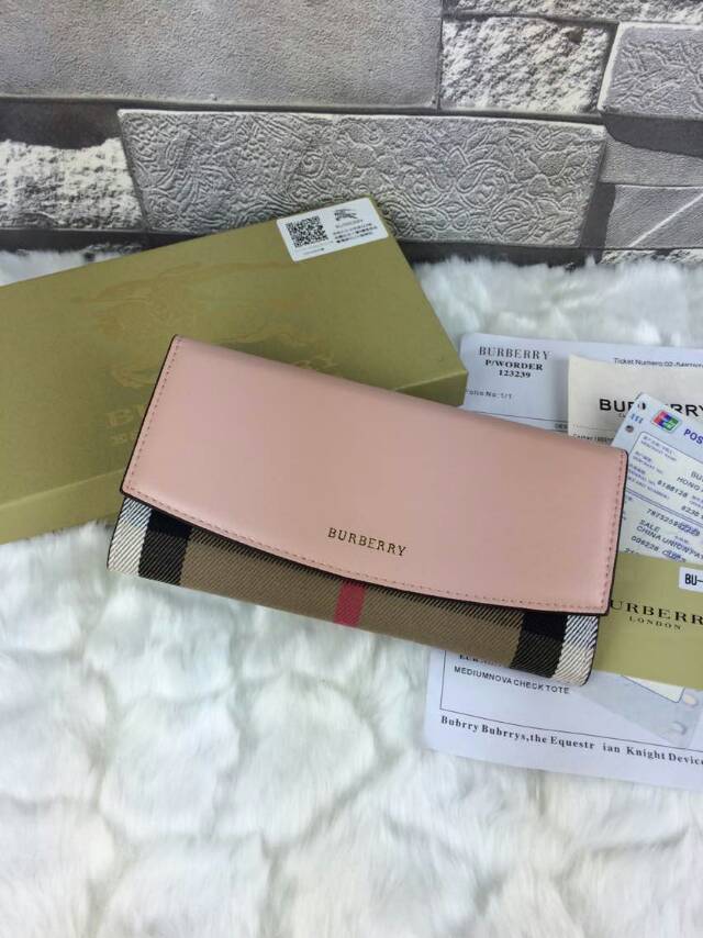 バーバリーコピー 財布 2024春夏新作 BURBERRY レディース チェック柄 二つ折り長財布 buwallet150531-3