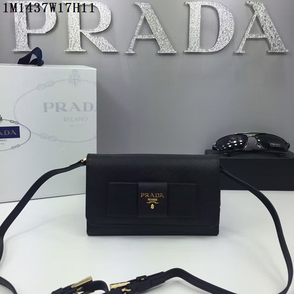 プラダコピー 財布 PRADA 2024秋冬新作 多機能 レディース 二つ折財布 セカンドバッグ·ポーチ 1M1437-1