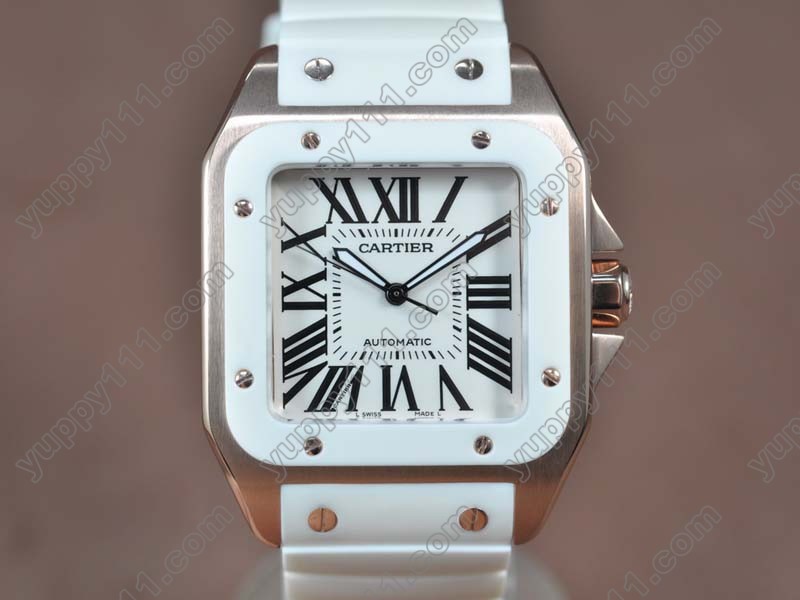 カルティエCartier Santos 39mm RG/RU White dial A-2824-2自動巻き