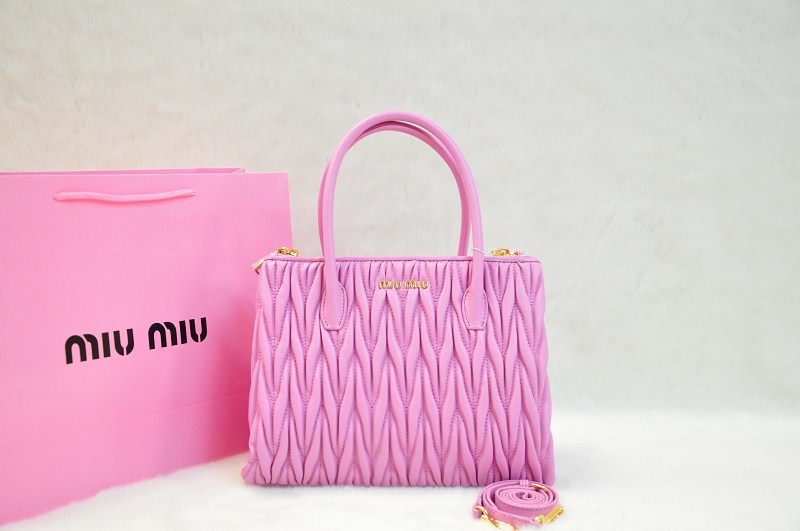 ミュウミュウコピー バッグ MIUMIU 2014春夏新作 ピンク レディース 2way ラムスキン ハンドバッグ/ショルダーバッグ 0941a-4