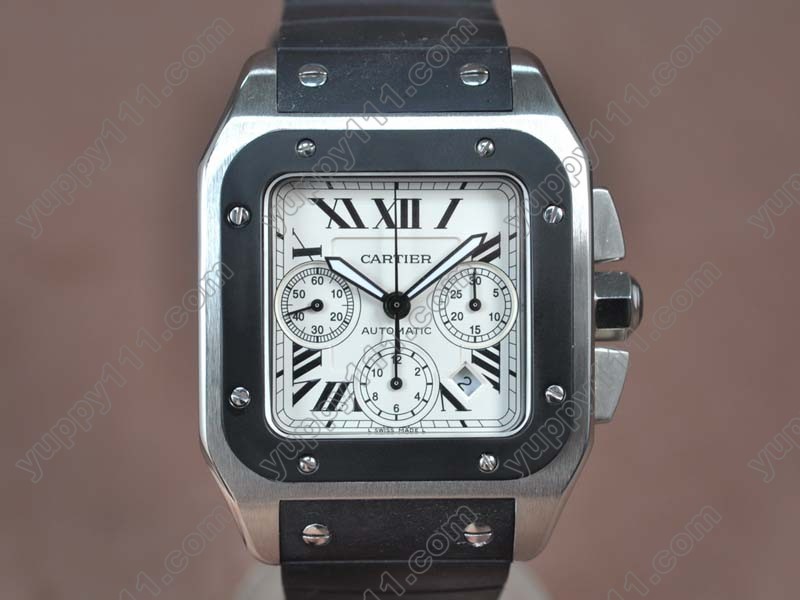 カルティエCartier antos 100 Chrono 41mm SS/RU White dial A-7750自動巻き