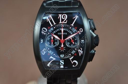 フランクミューラーFranck Muller Casablanca Chronograph pvd Case Japan OS20クオーツストップウオッチ