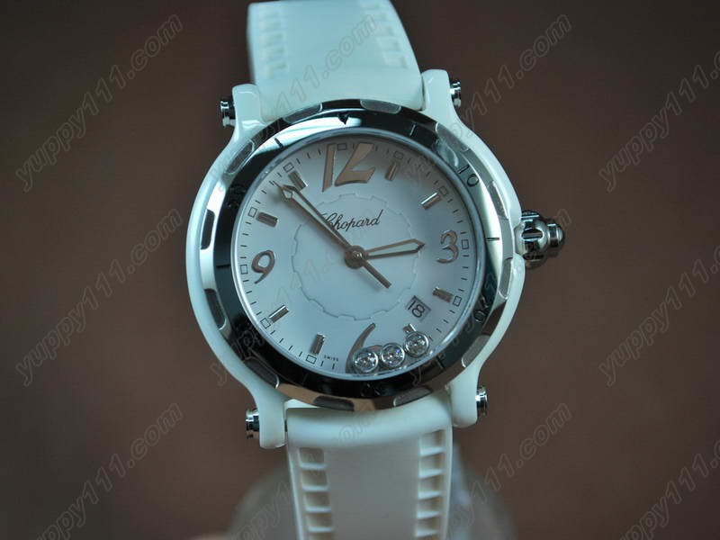 ショパール Chopard Watches Happy Sports Ladies Happy White Ed Ceramic/Wht Swiss腕時計