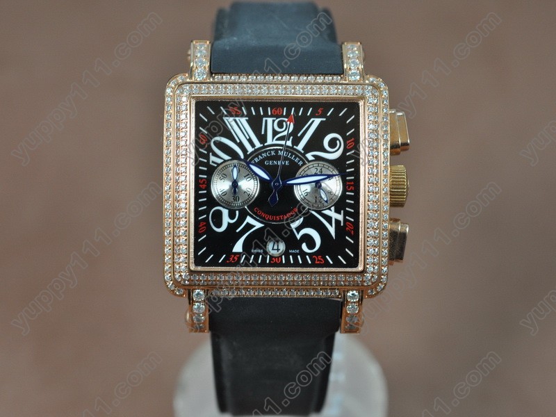 フランクミューラーFranck Muller Conquistador Ladies RG/RU/Diam Black Swiss Quartzクオーツ