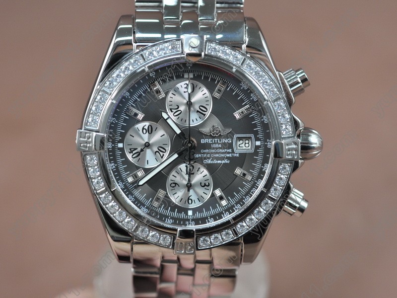 ブライトリングBreitling Chronomat Evolution SS Dark grey/Diam Asia 7750 28800bph自動巻き