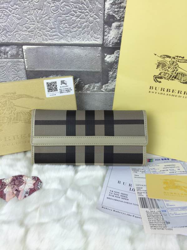 バーバリーコピー 財布 2024春夏新作 BURBERRY 男女兼用 チェック柄 三つ折長財布 buwallet150611-9