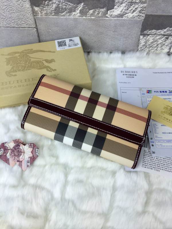 バーバリーコピー 財布 2024春夏新作 BURBERRY 男女兼用 チェック柄 三つ折長財布 buwallet150611-7