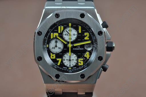 オーデマ・ピゲAudemars Piguet Royal Oak Chronograph SS/LE Black/Yellow A-7750 Sec@12自動巻き