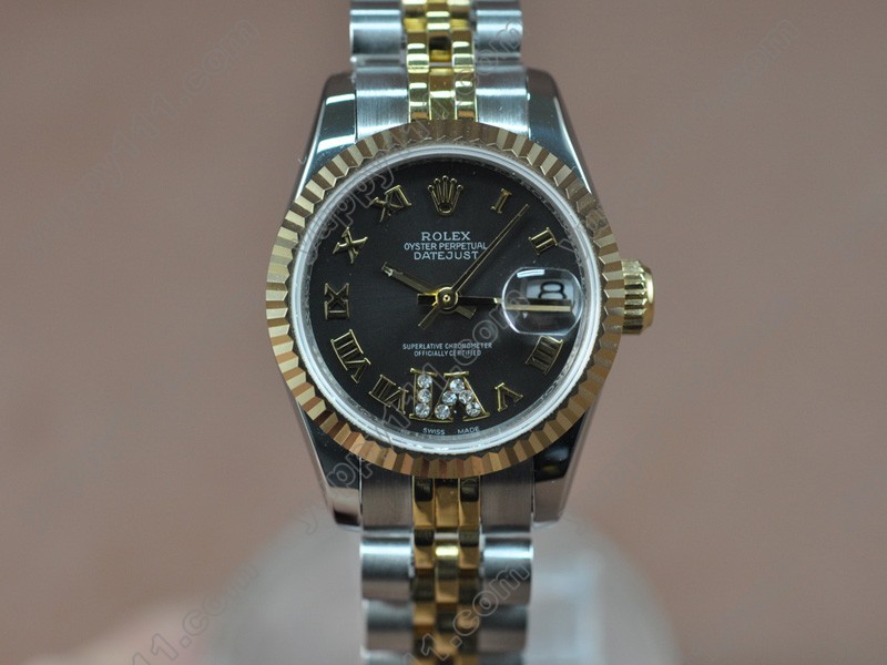 ロレックスRolex DateJust 25mm TT/Black Swiss Eta 2671-2自動巻き