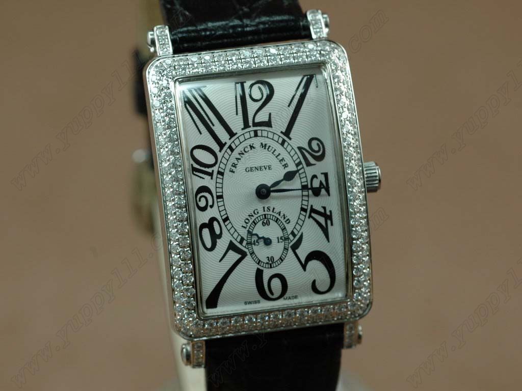 フランクミュラーFranck Muller Watches Mid Size Long Island Diamond SS White Swiss Quartz腕時計