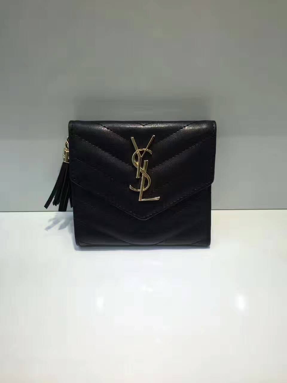 サンローランコピー 財布 2017美作Yves Saint Laurent 三つ折り タッセルコンパクト財布 350503-5