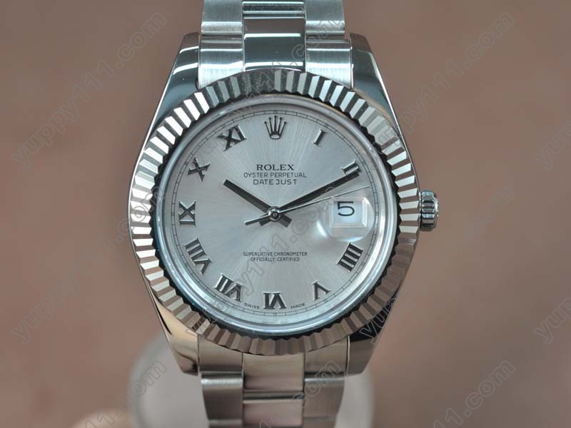 ロレックスRolex DateJust II 41mm SS Silver dial Asia Eta 2836-2自動巻き