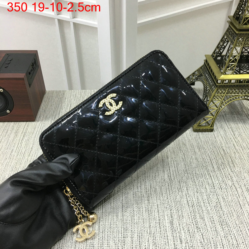 CHANEL 偽物シャネル 財布 2024新作 ヒシの格 レザー ラウンドファスナー長財布 ch350