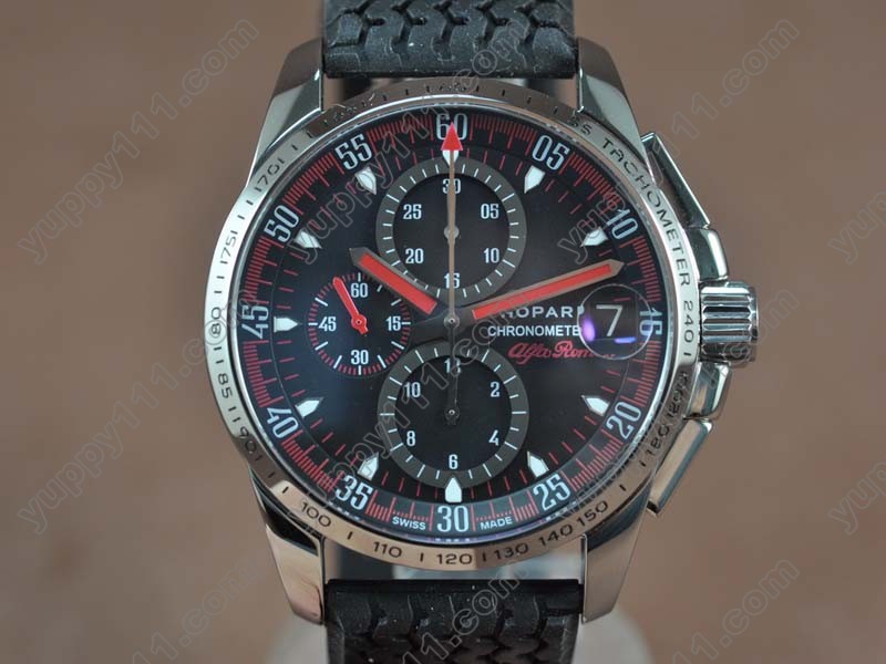 ショパールChopard Mile Miglia GTXXL Chrono Alfa Romeo Limited Edition SS/RU/Blk A-7750自動巻き