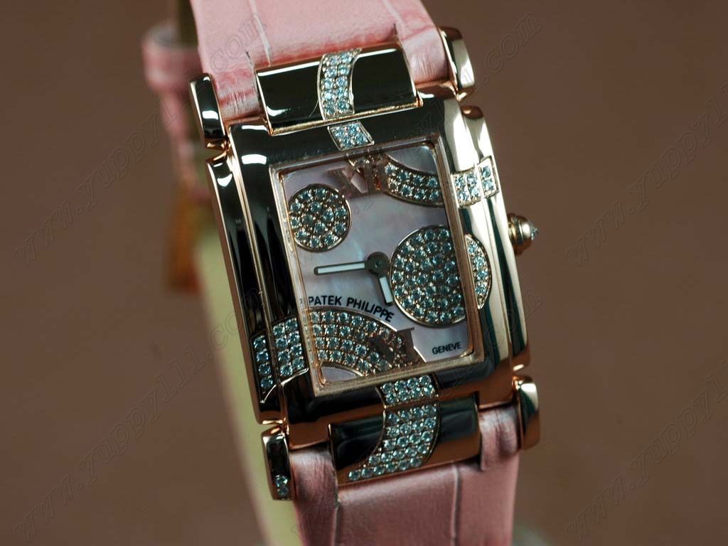 パテックフィリップPatek Ladies 4910/49G Twenty-4 RG/LE Pink MOP Swiss Qtzクオーツ