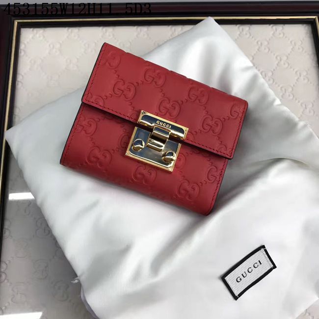 グッチコピー 財布 2024新作 GUCCI パッドロック式 折り畳み財布 453155-2