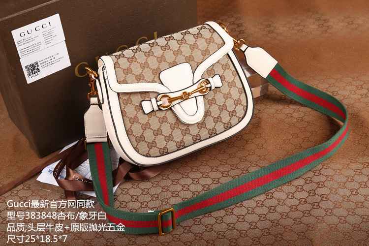 グッチコピー バッグ GUCCI 2015秋冬新作 GG柄 レディース 斜め掛けショルダーバッグ 383848-1