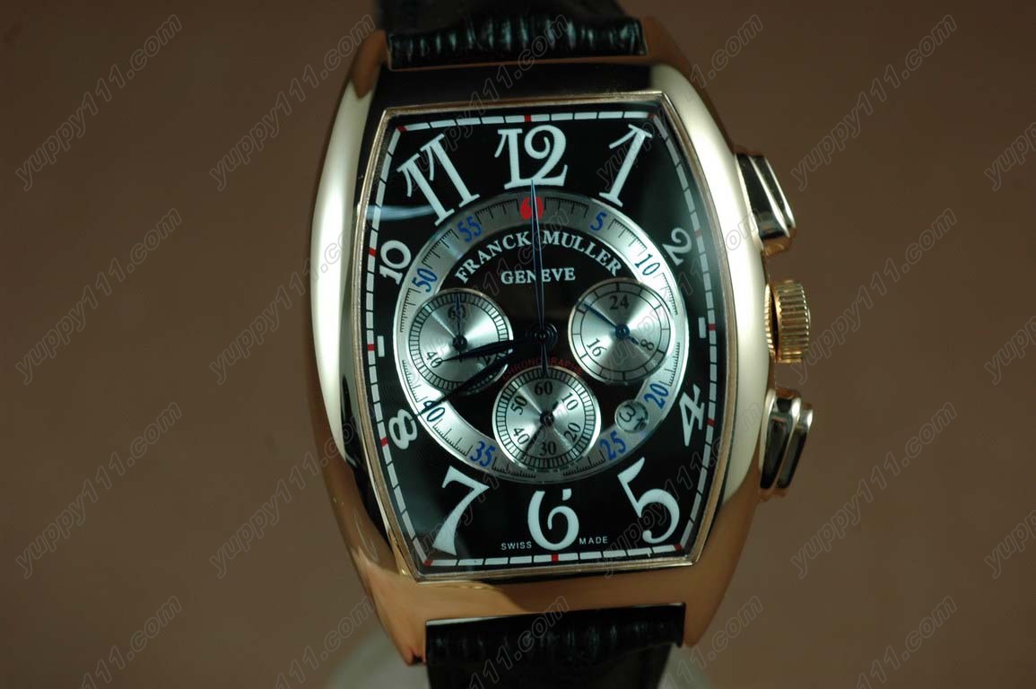 Franck Muller Watches Casablanca Chronograph Movement RG Case With Black Dial