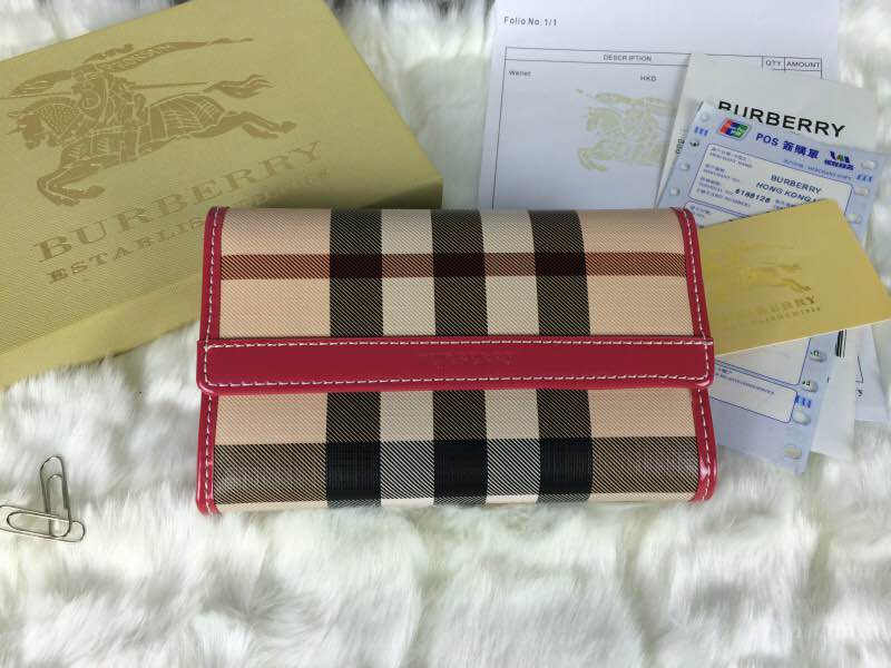 バーバリーコピー 財布 2024春夏新作 BURBERRY 男女兼用 チェック柄 三つ折長財布 buwallet150611-2