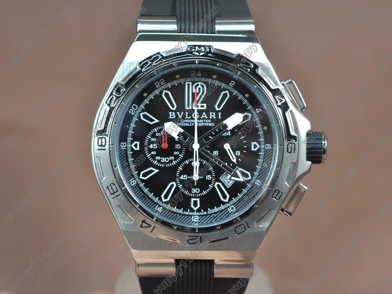 ブルガリBvlgari Diagono X-PRO Chrono SS/RU Black Jap OS20 クォーツストップウォッチ