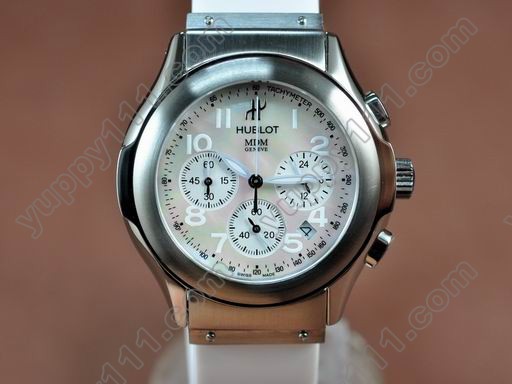 ウブロHublot MDM Chronograph SS/RU MOP Jap Quartzクオーツストップウオッチ