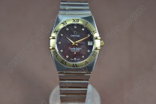 オメガOmega Constellation 18K Wrapped TT Men Roman自動巻き Bezel Swiss Eta 2836 1200自動巻き