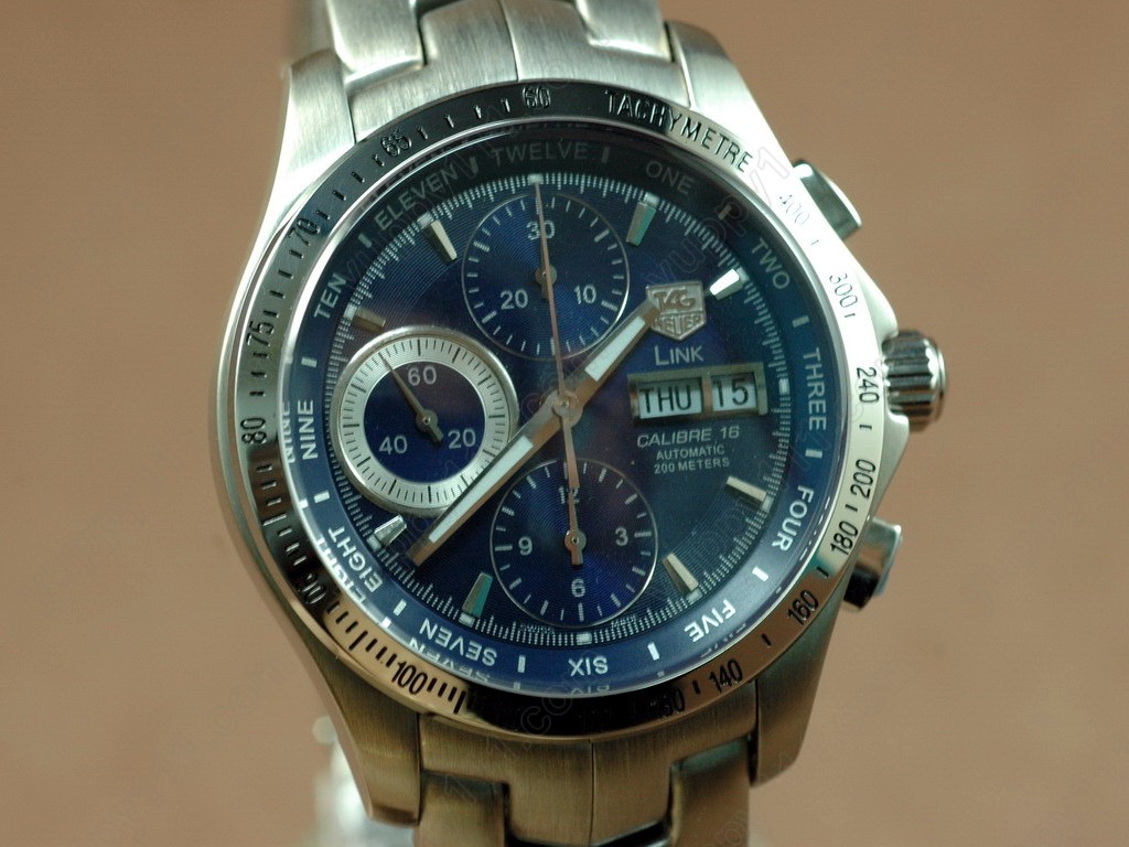 タグホイヤーTag Heuer Link Chronograph SS Blue Asian 7750自動巻き