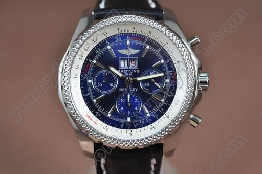 ブライトリングBreitling Bentley 6.75 Big Date Chrono LE Blue A-7750 Sec@3自動巻き