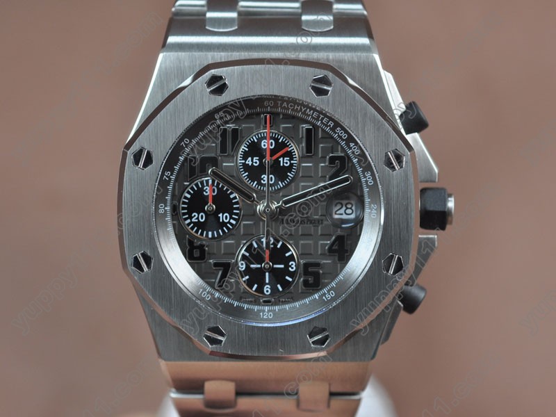 オーデマ･ピゲAudemars Piguet Royal Oak Chronograph SS/SS Grey A-7750 Sec@12自動巻き