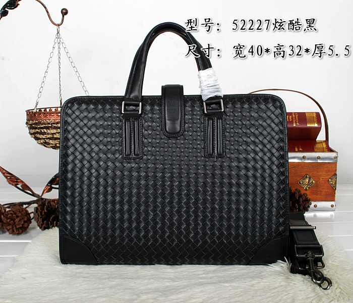 BOTTEGA VENETA ボッテガヴェネタバッグ コピー メンズ 2014春夏新作 ブラック ブリーフケース 52227-1