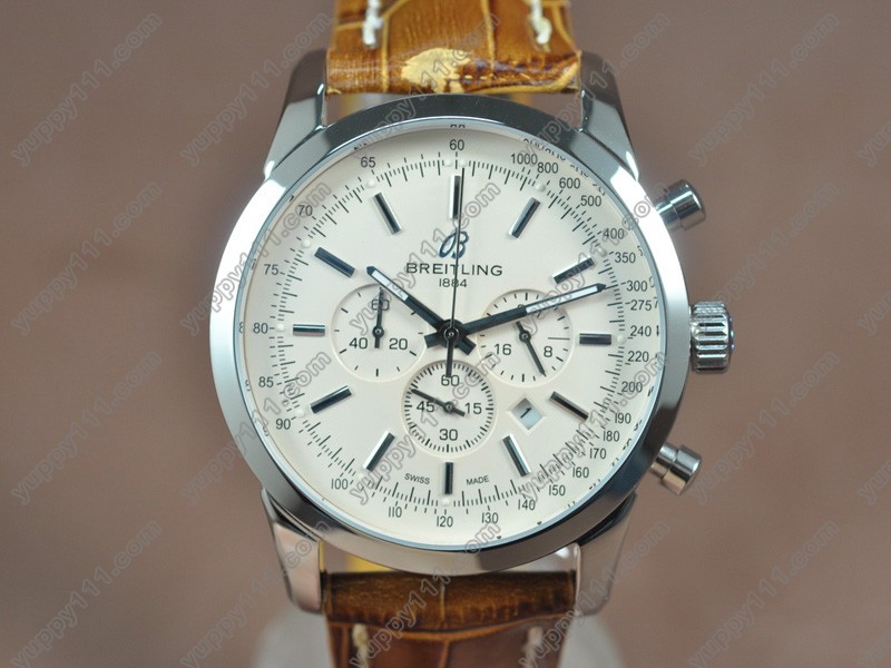 ブライトリングBreitling Transocean Chrono SS/LE White dial Jap-OS20クォーツストップウォッチ