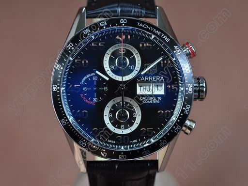 タグホイヤーTag Heuer Carrera 43mm Chrono SS/LE Blk A-7750自動巻き