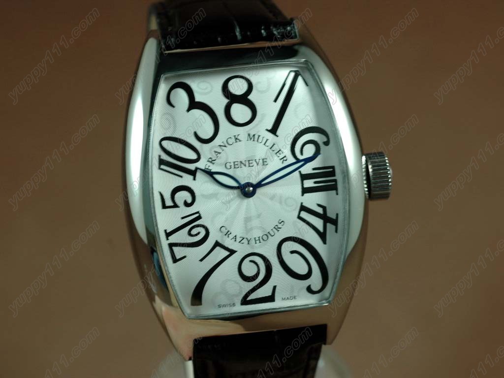 フランクミュラーFranck Muller Casablanca Chronograph SS Case White Dial Black Strap 時計