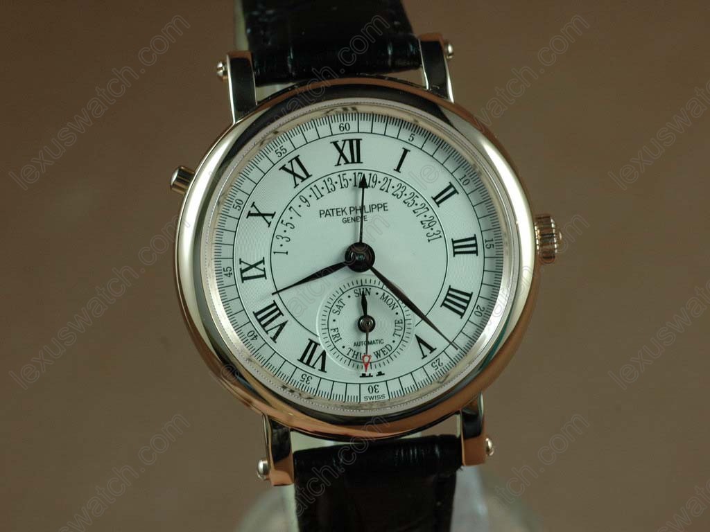 パテックフィリップPatek Philippe Calastrava Classic RG Case White Dial Black Strap Japan Automatic自動卷き