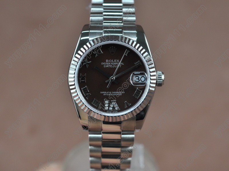 2010-11-17rolex154ロレックスRolex Date Just Mid SS/SS Brown Swiss Eta 2836-2自動巻き