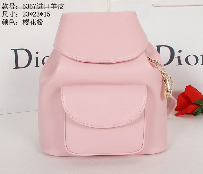 CHRISTIAN DIOR ディオールコピー バッグ 2014春夏新品 大人気! ラムスキン レディース オシャレ ヴィンテージ 両肩バッグ トランペット リュックサック ピンク 6367-5