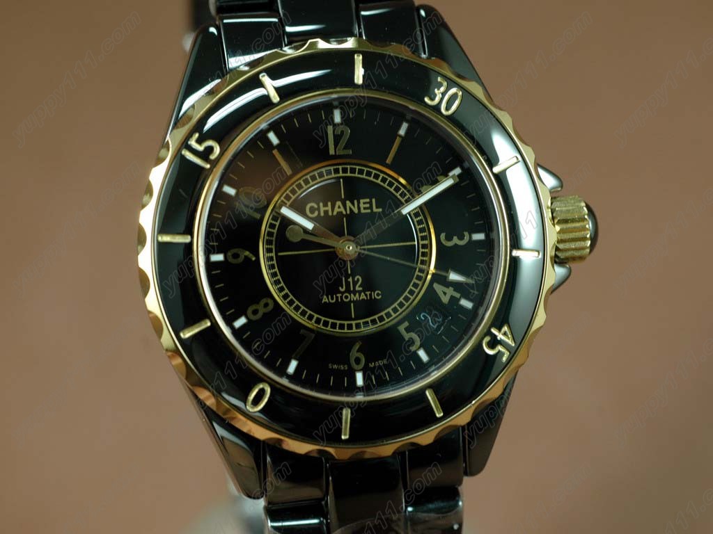 シャネルChanel J12 Oversize TT Black Ceramic Num Markers Men Asia 2836自動卷