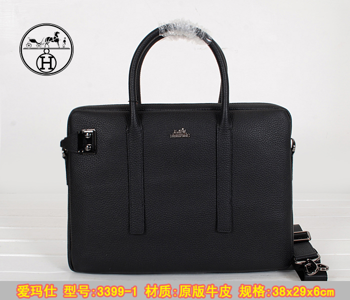 HERMES エルメスコピー バッグ 2014春夏新作 メンズ ブラック original leather 手提げビジネスバッグ 3399-1-2