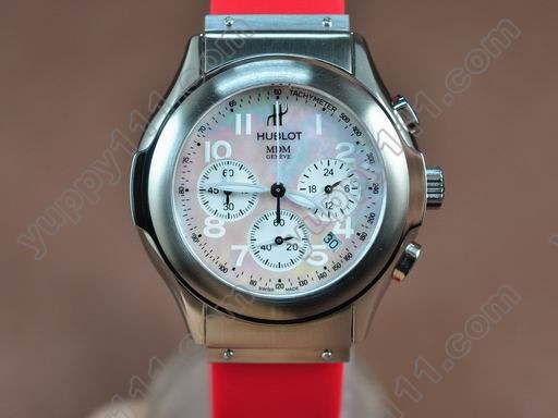 ウブロHublot MDM Chronograph SS/RU MOP Jap Quartz クオーツストップウオッチ