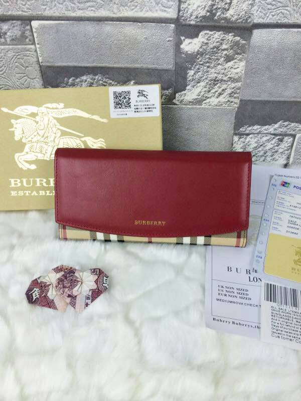 バーバリーコピー 財布 2024春夏新作 BURBERRY レディース チェック柄 二つ折り長財布 buwallet150531-5