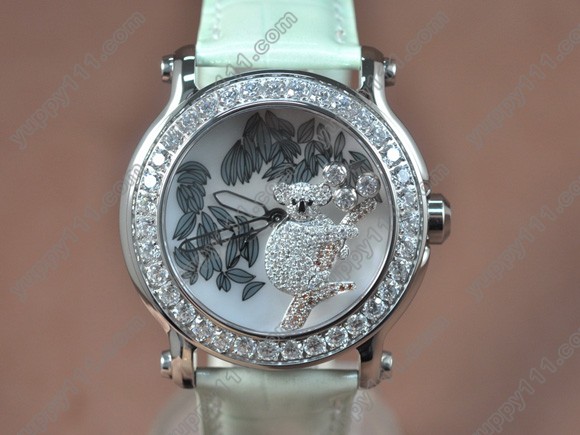 ショパールChopard Happy Sports Animal Kingdom SS/LE Diam White Dial Swissクォーツ